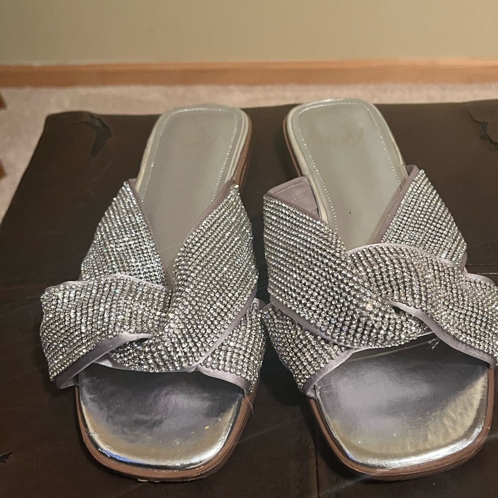 Silver Rhinestone Sandals - Picture 3 of 4